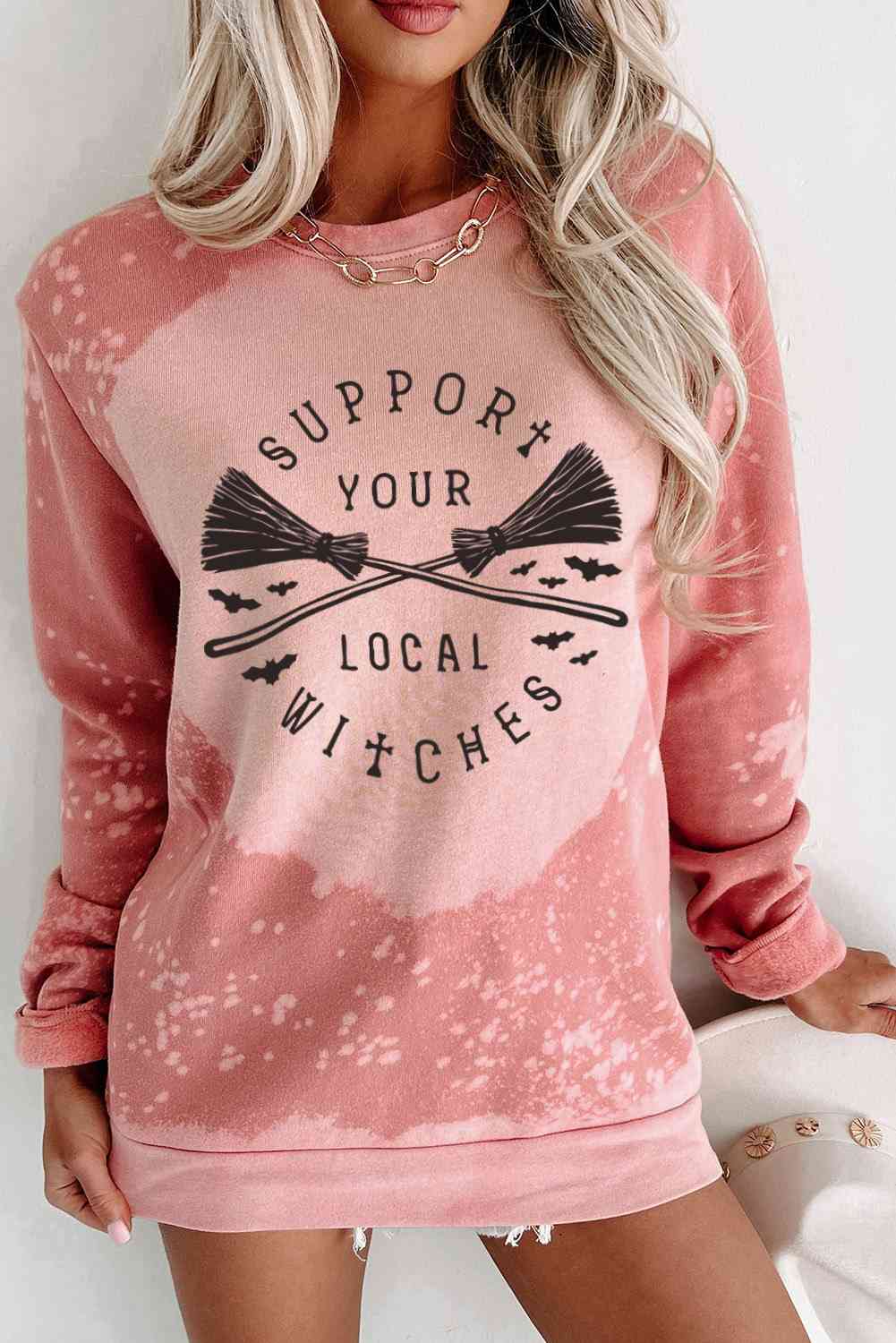 SUPPORT YOUR LOCAL WITCHES Graphic Sweatshirt - NocturnalExpressions