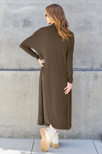 Basic Bae Full Size Open Front Long Sleeve Cover Up - NocturnalExpressions